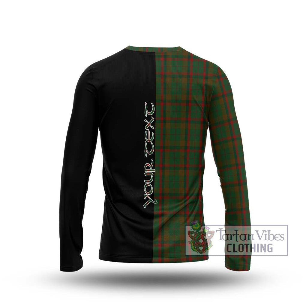 MacNaughton Hunting Tartan Long Sleeve T-Shirt with Family Crest and Half Of Me Style - Tartanvibesclothing Shop