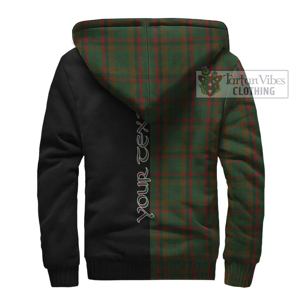 MacNaughton Hunting Tartan Sherpa Hoodie with Family Crest and Half Of Me Style - Tartanvibesclothing Shop