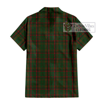 MacNaughton Hunting Tartan Short Sleeve Button Shirt with Family Crest DNA In Me Style