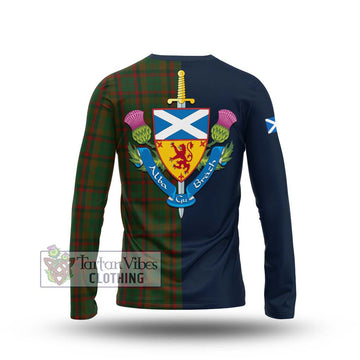 MacNaughton Hunting Tartan Long Sleeve T-Shirt Alba with Scottish Lion Royal Arm Half Style