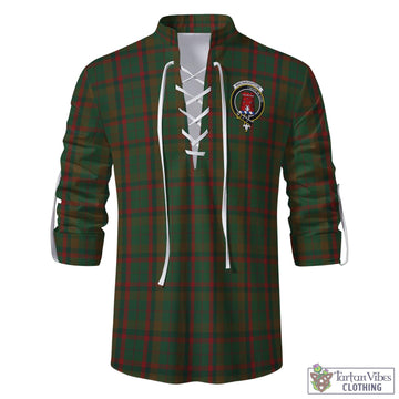 Macnaughton Hunting Tartan Men's Scottish Traditional Jacobite Ghillie Kilt Shirt with Family Crest