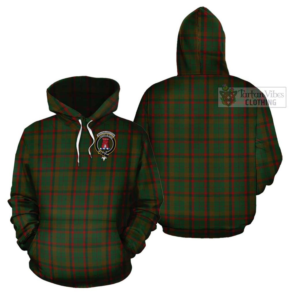 MacNaughton Hunting Tartan Cotton Hoodie with Family Crest Pullover Hoodie - Tartan Vibes Clothing