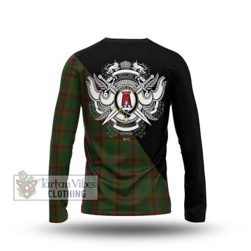 MacNaughton Hunting Tartan Long Sleeve T-Shirt with Family Crest and Military Logo Style