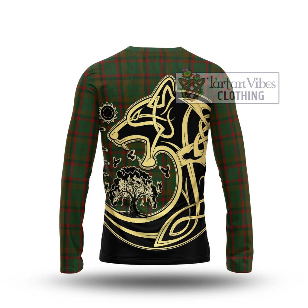 MacNaughton Hunting Tartan Long Sleeve T-Shirt with Family Crest Celtic Wolf Style - Tartan Vibes Clothing