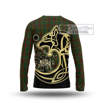 MacNaughton Hunting Tartan Long Sleeve T-Shirt with Family Crest Celtic Wolf Style