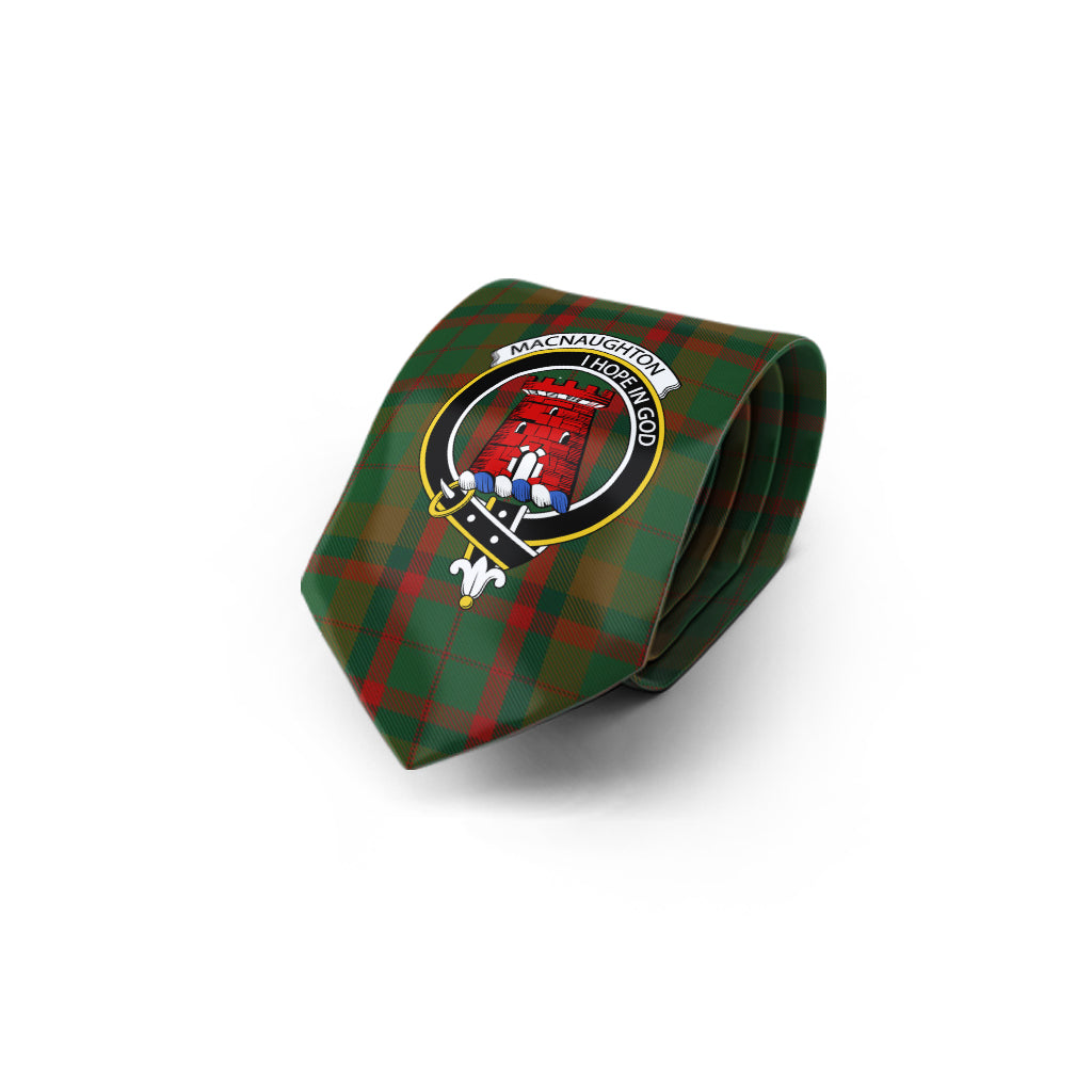 Macnaughton Hunting Tartan Classic Necktie with Family Crest - Tartan Vibes Clothing