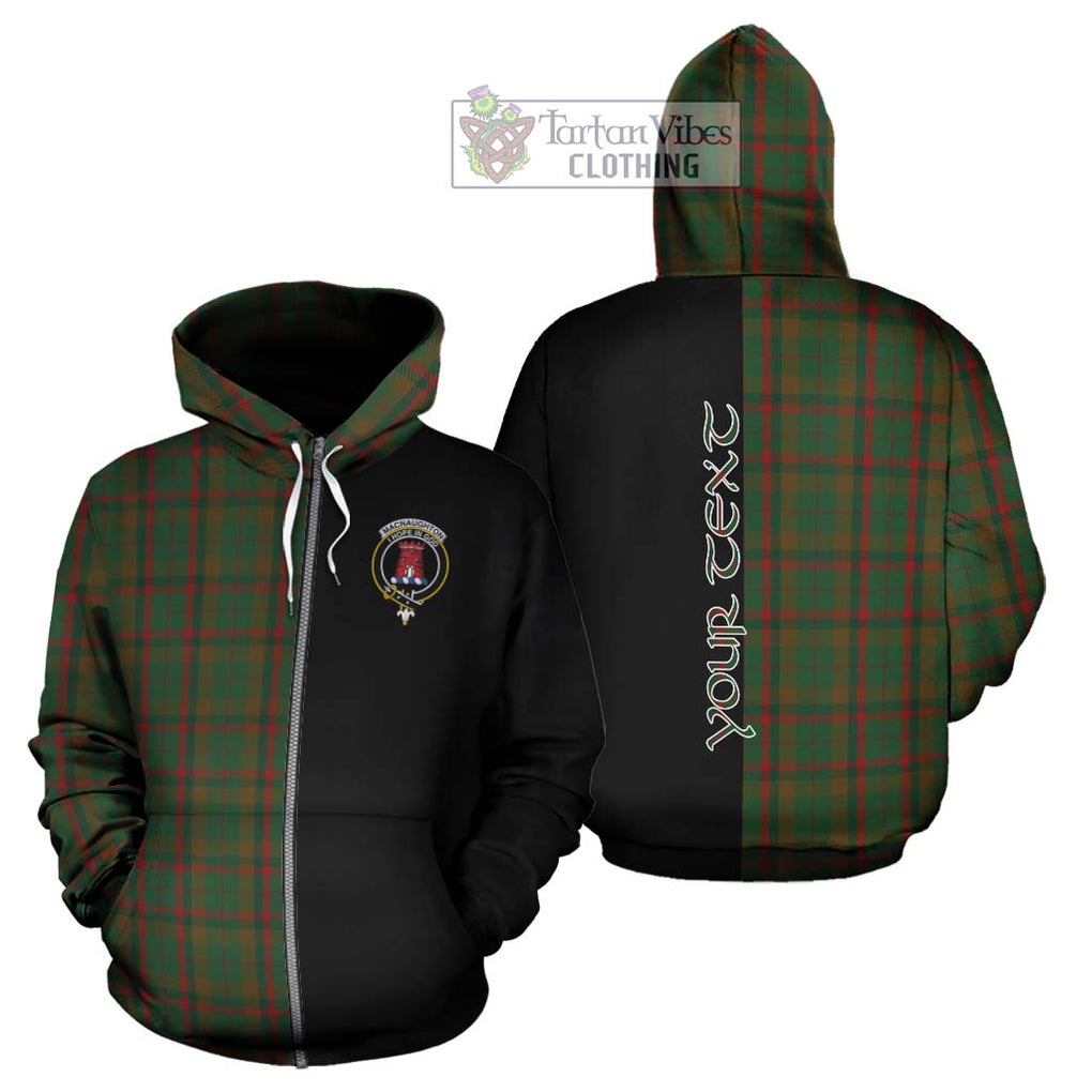 MacNaughton Hunting Tartan Hoodie with Family Crest and Half Of Me Style - Tartanvibesclothing Shop