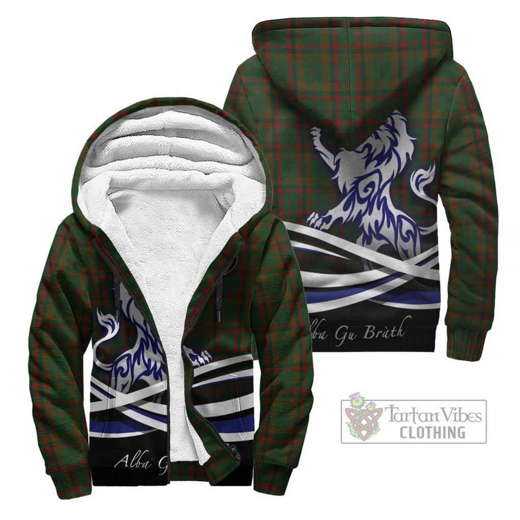 MacNaughton Hunting Tartan Sherpa Hoodie with Alba Gu Brath Regal Lion Emblem Unisex - Tartanvibesclothing Shop