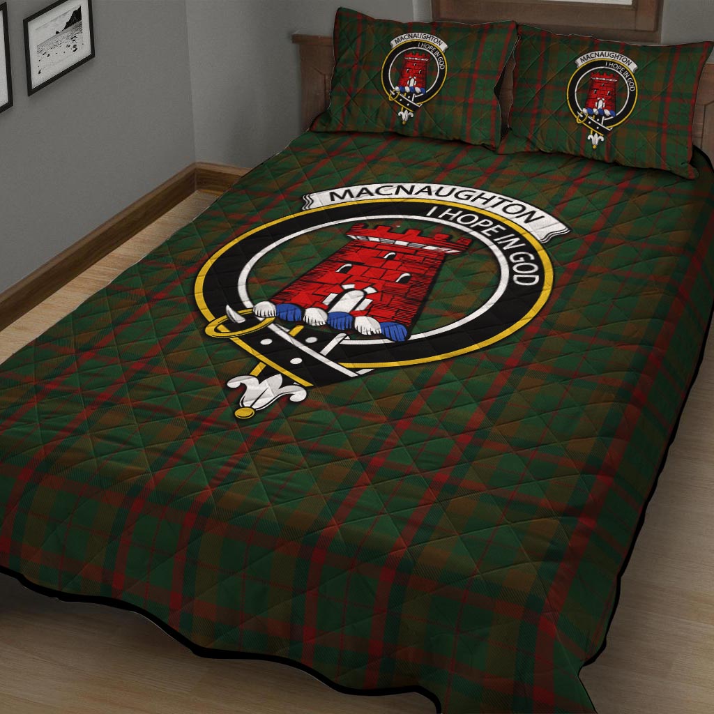 Macnaughton Hunting Tartan Quilt Bed Set with Family Crest - Tartan Vibes Clothing