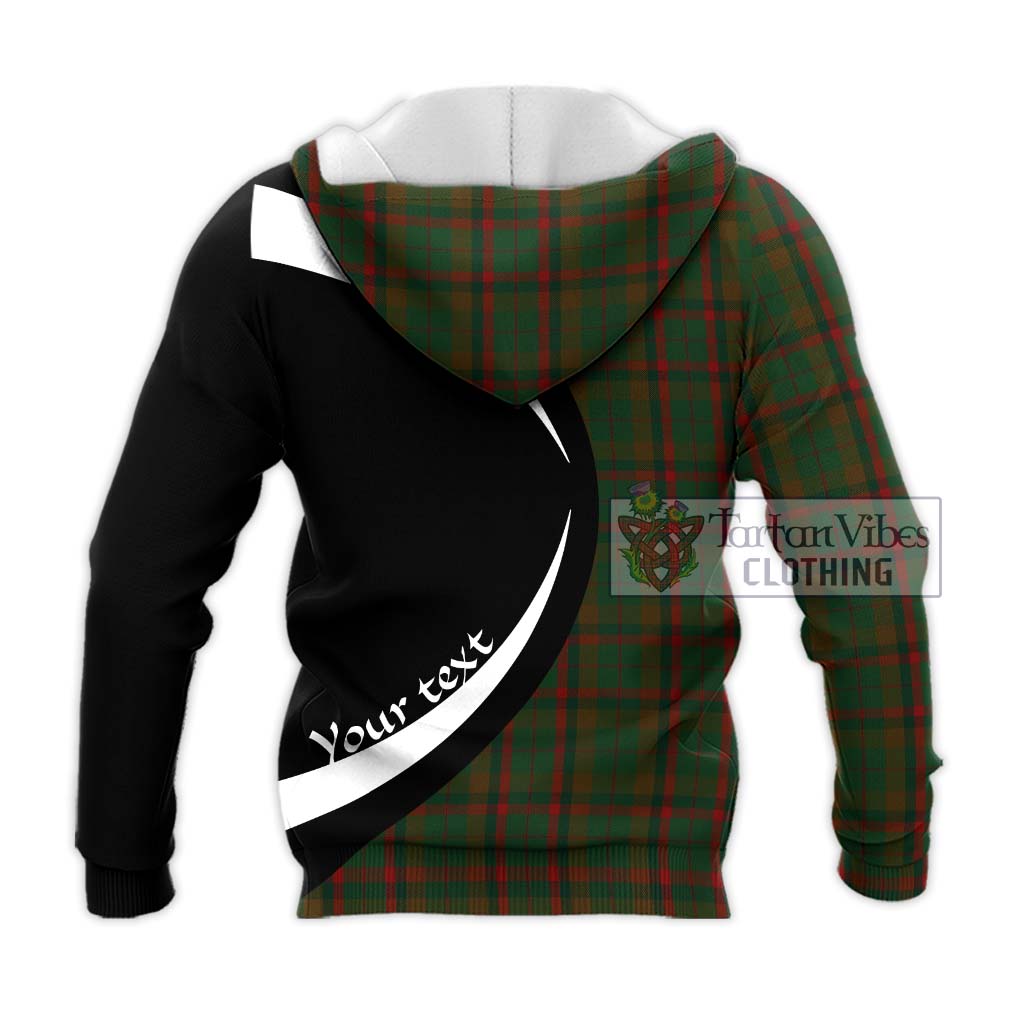 MacNaughton Hunting Tartan Knitted Hoodie with Family Crest Circle Style - Tartan Vibes Clothing