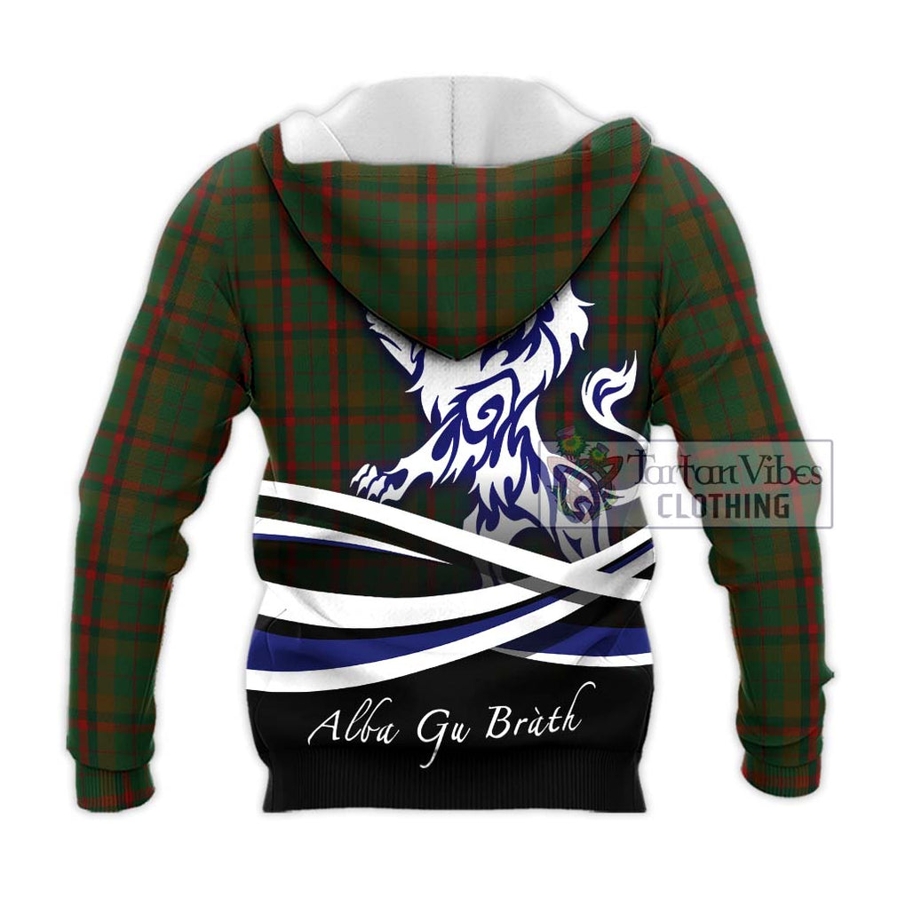 MacNaughton Hunting Tartan Knitted Hoodie with Alba Gu Brath Regal Lion Emblem - Tartanvibesclothing Shop