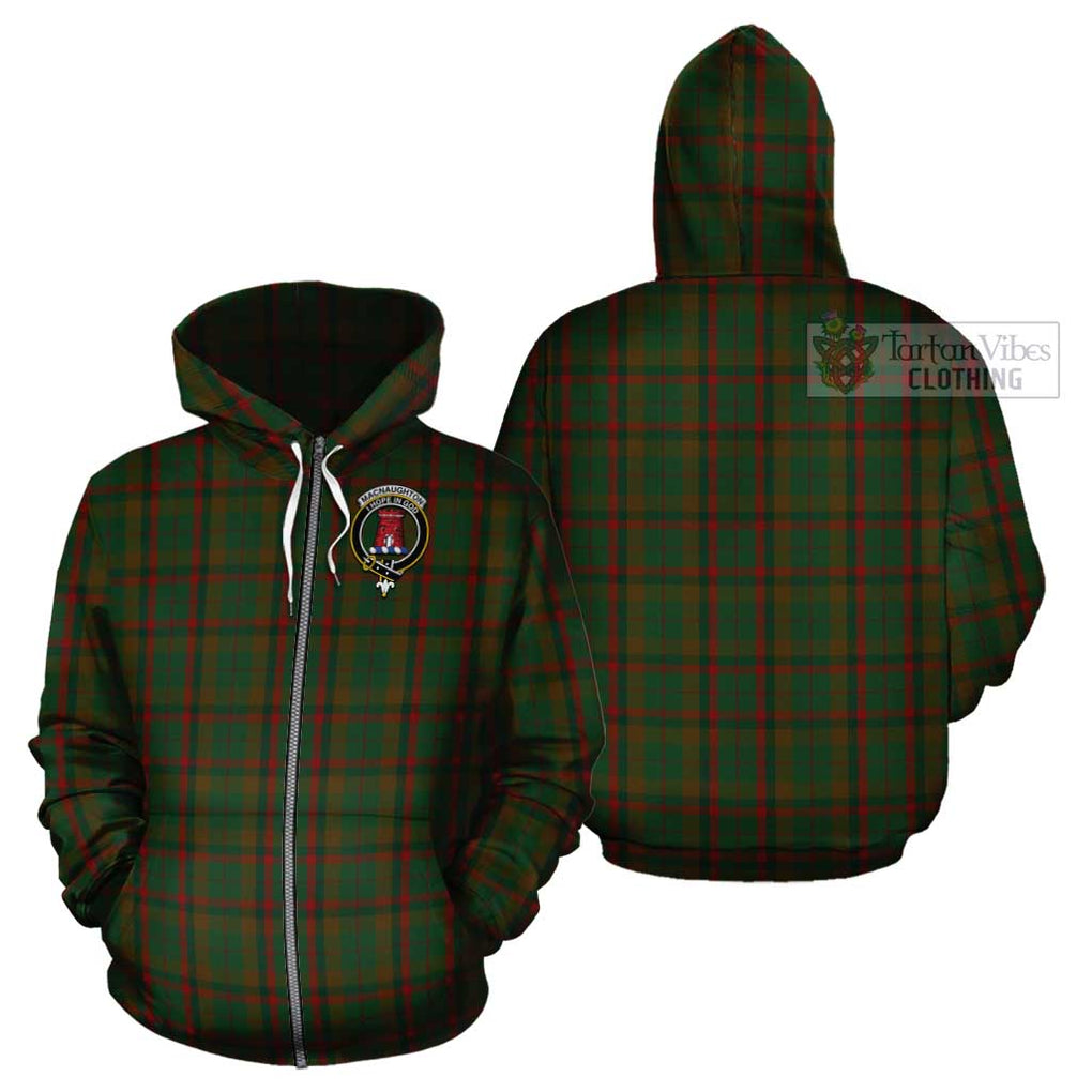 MacNaughton Hunting Tartan Cotton Hoodie with Family Crest Zip Hoodie - Tartan Vibes Clothing