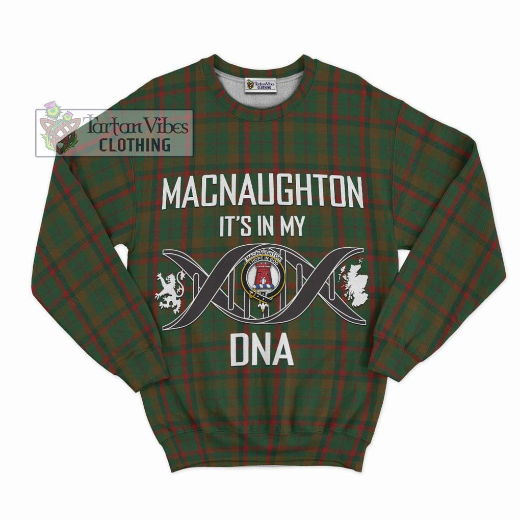 MacNaughton Hunting Tartan Sweatshirt with Family Crest DNA In Me Style - Tartanvibesclothing Shop