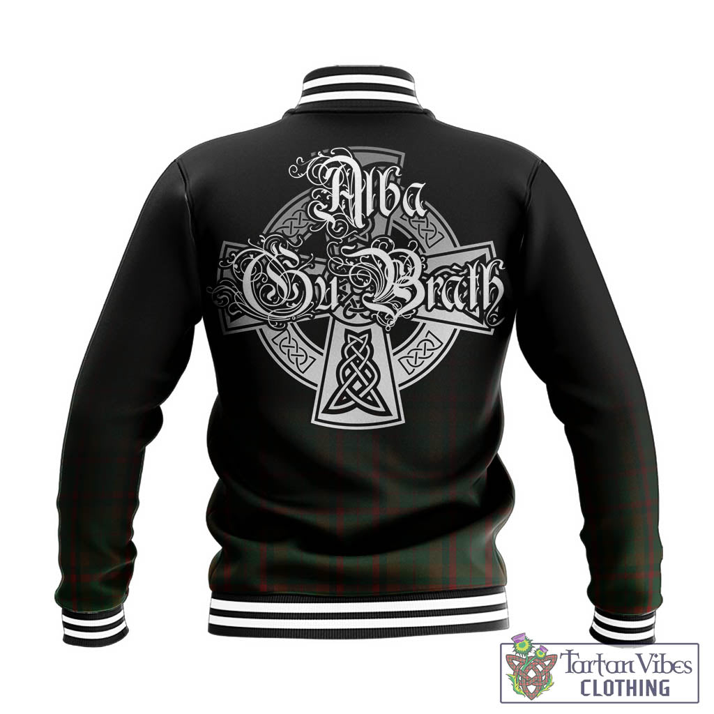 Tartan Vibes Clothing Macnaughton Hunting Tartan Baseball Jacket Featuring Alba Gu Brath Family Crest Celtic Inspired