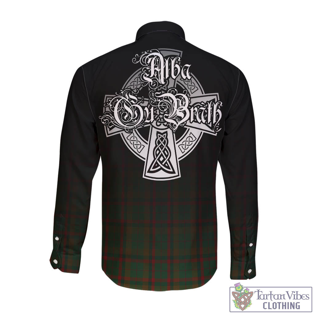 Tartan Vibes Clothing Macnaughton Hunting Tartan Long Sleeve Button Up Featuring Alba Gu Brath Family Crest Celtic Inspired