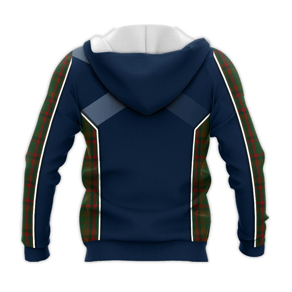 Tartan Vibes Clothing Macnaughton Hunting Tartan Knitted Hoodie with Family Crest and Scottish Thistle Vibes Sport Style