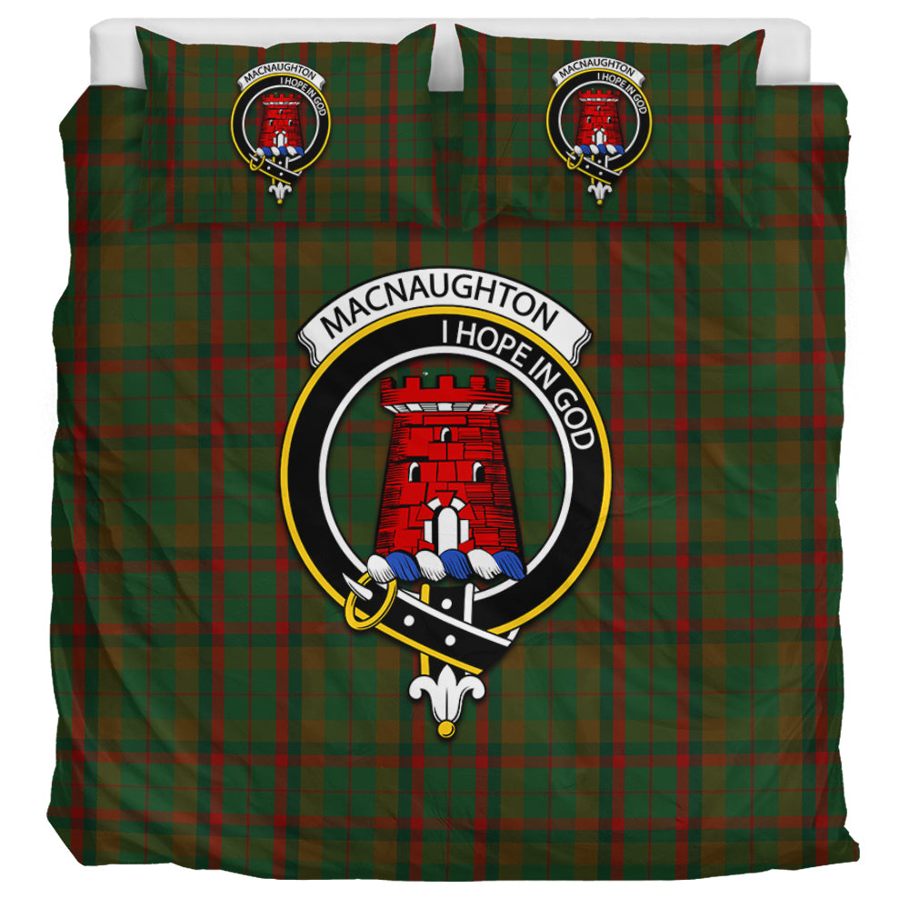 Macnaughton Hunting Tartan Bedding Set with Family Crest UK Bedding Set UK Super King 104*94 inch - Tartan Vibes Clothing