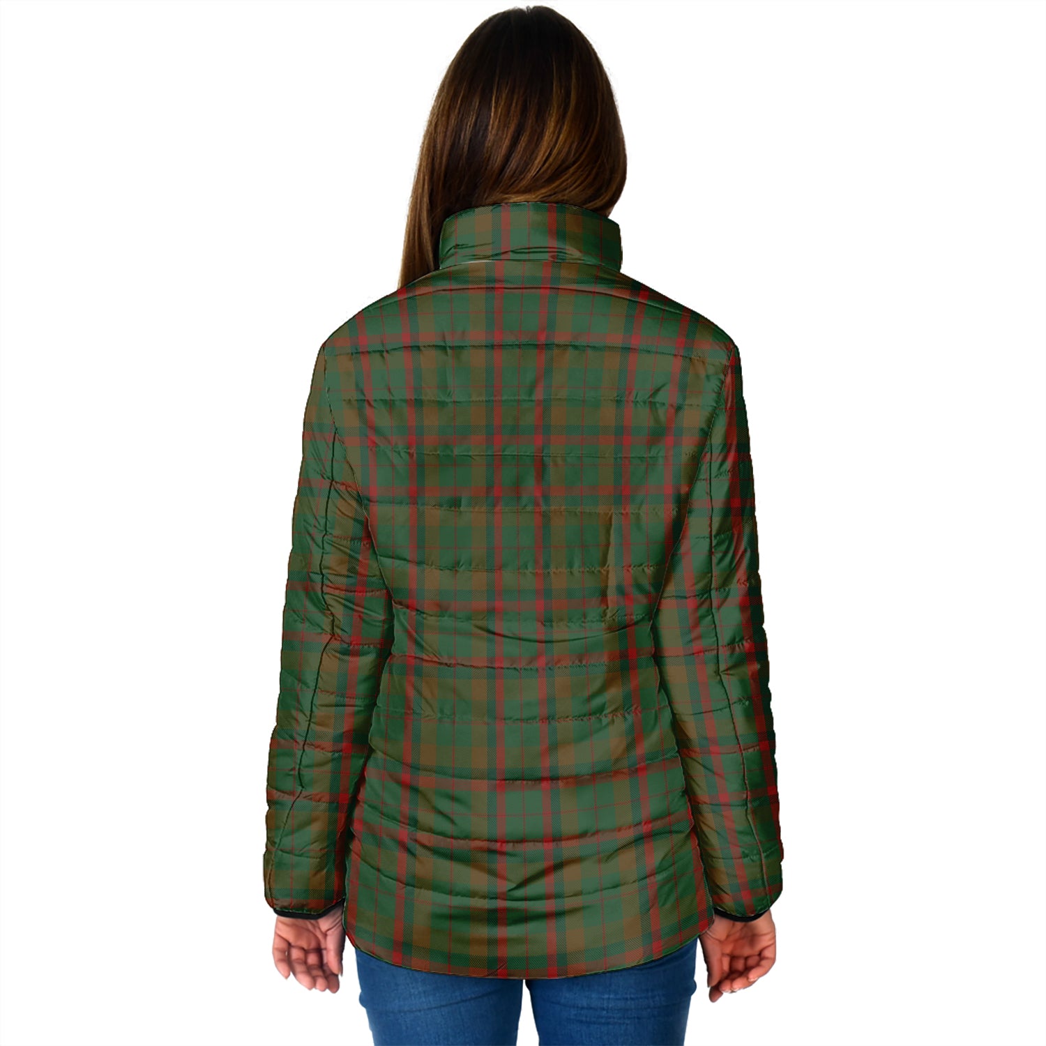 Macnaughton Hunting Tartan Padded Jacket with Family Crest - Tartan Vibes Clothing