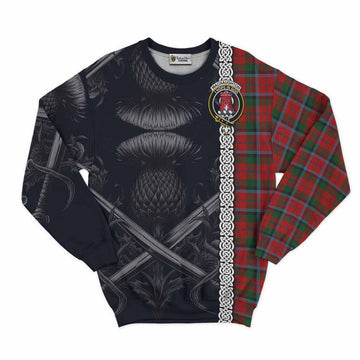 MacNaughton (McNaughton) Tartan Sweatshirt with Family Crest Cross Sword Thistle Celtic Vibes