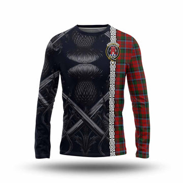 MacNaughton (McNaughton) Tartan Long Sleeve T-Shirt with Family Crest Cross Sword Thistle Celtic Vibes