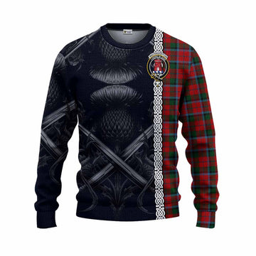 MacNaughton (McNaughton) Tartan Knitted Sweater with Family Crest Cross Sword Thistle Celtic Vibes