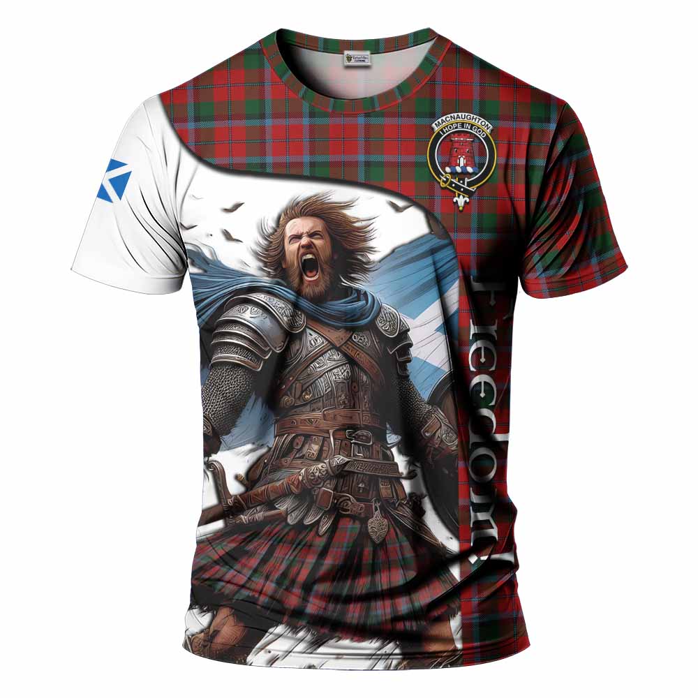 MacNaughton (McNaughton) Crest Tartan T-Shirt Inspired by the Freedom of Scottish Warrior