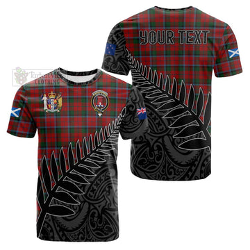 MacNaughton (McNaughton) Crest Tartan Cotton T-shirt with New Zealand Silver Fern Half Style