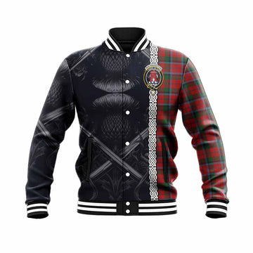 MacNaughton (McNaughton) Tartan Baseball Jacket with Family Crest Cross Sword Thistle Celtic Vibes