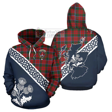 MacNaughton (McNaughton) Tartan Hoodie Featuring Thistle and Scotland Map