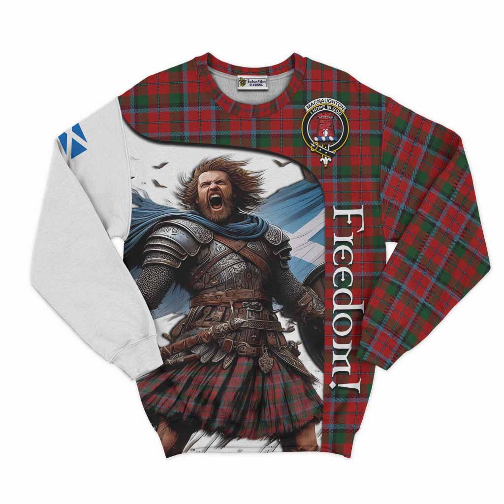 Tartan Vibes Clothing MacNaughton (McNaughton) Crest Tartan Sweatshirt Inspired by the Freedom of Scottish Warrior