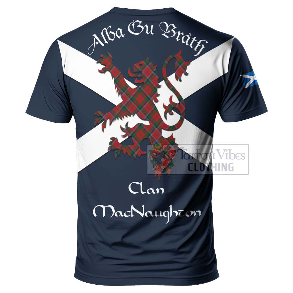 Tartan Vibes Clothing MacNaughton (McNaughton) Tartan Lion Rampant T-Shirt – Proudly Display Your Heritage with Alba Gu Brath and Clan Name