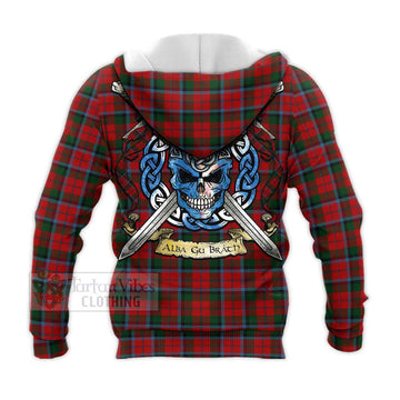 MacNaughton (McNaughton) Tartan Knitted Hoodie with Family Crest Celtic Skull Style