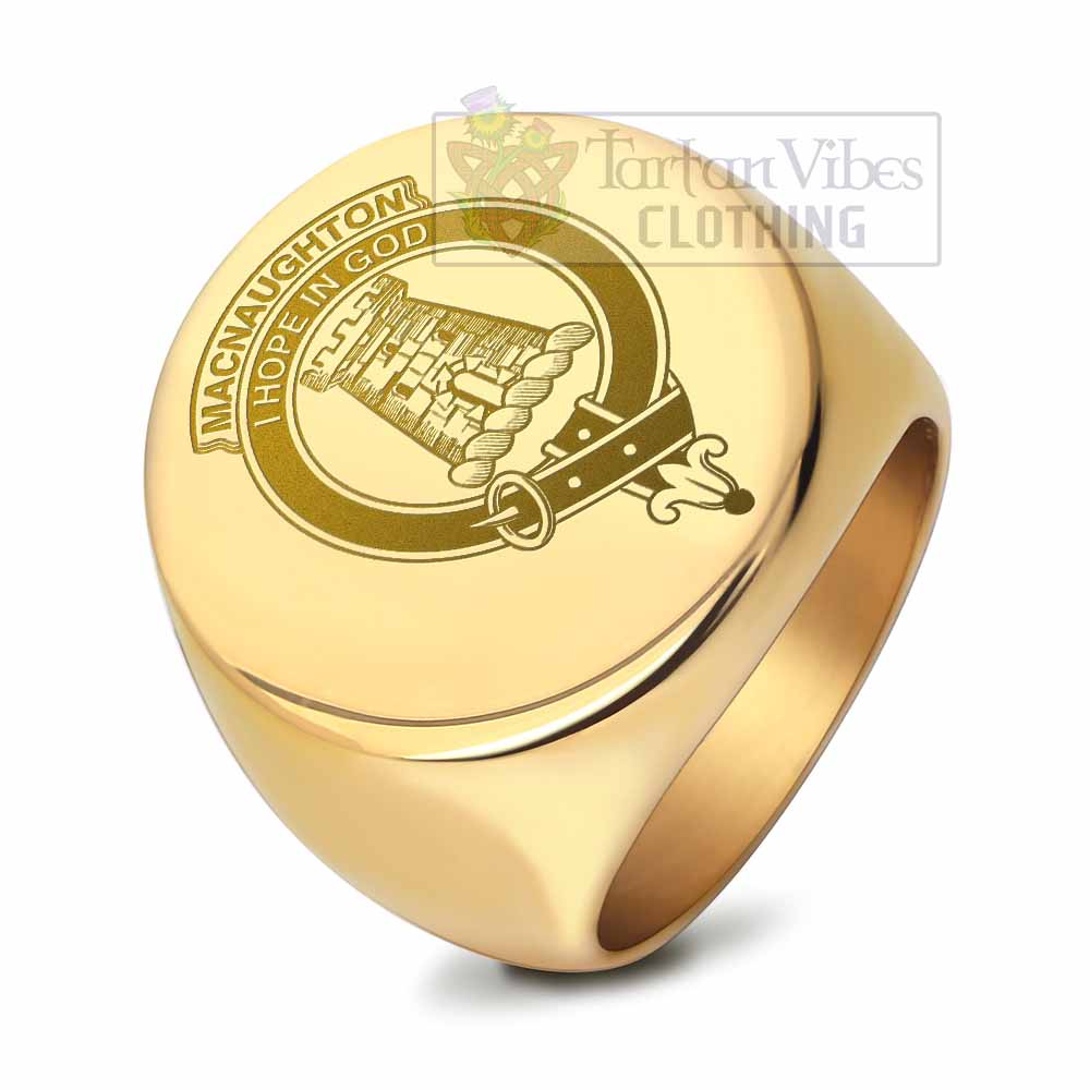 Tartan Vibes Clothing MacNaughton (McNaughton) Clan Crest Engraved Ring