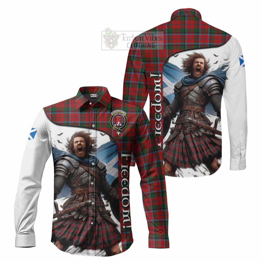 MacNaughton (McNaughton) Crest Tartan Long Sleeve Button Shirt Inspired by the Freedom of Scottish Warrior - Tartan Vibes Clothing