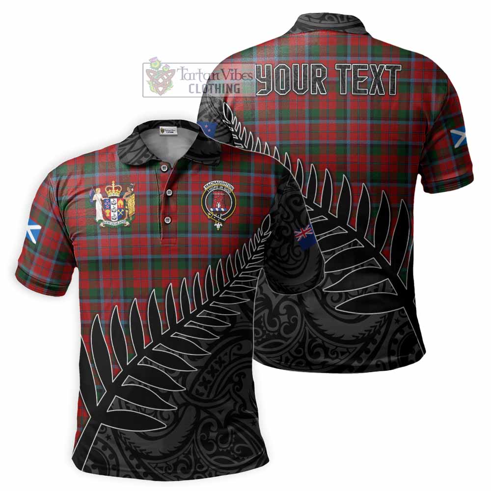 MacNaughton (McNaughton) Crest Tartan Polo Shirt with New Zealand Silver Fern Half Style