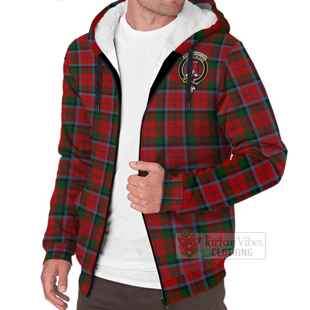 Tartan Vibes Clothing MacNaughton (McNaughton) Tartan Sherpa Hoodie with Family Crest Celtic Skull Style