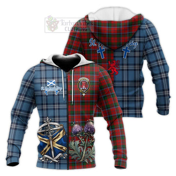 MacNaughton (McNaughton) Tartan Knitted Hoodie Happy St. Andrew's Day Half Tartan Style