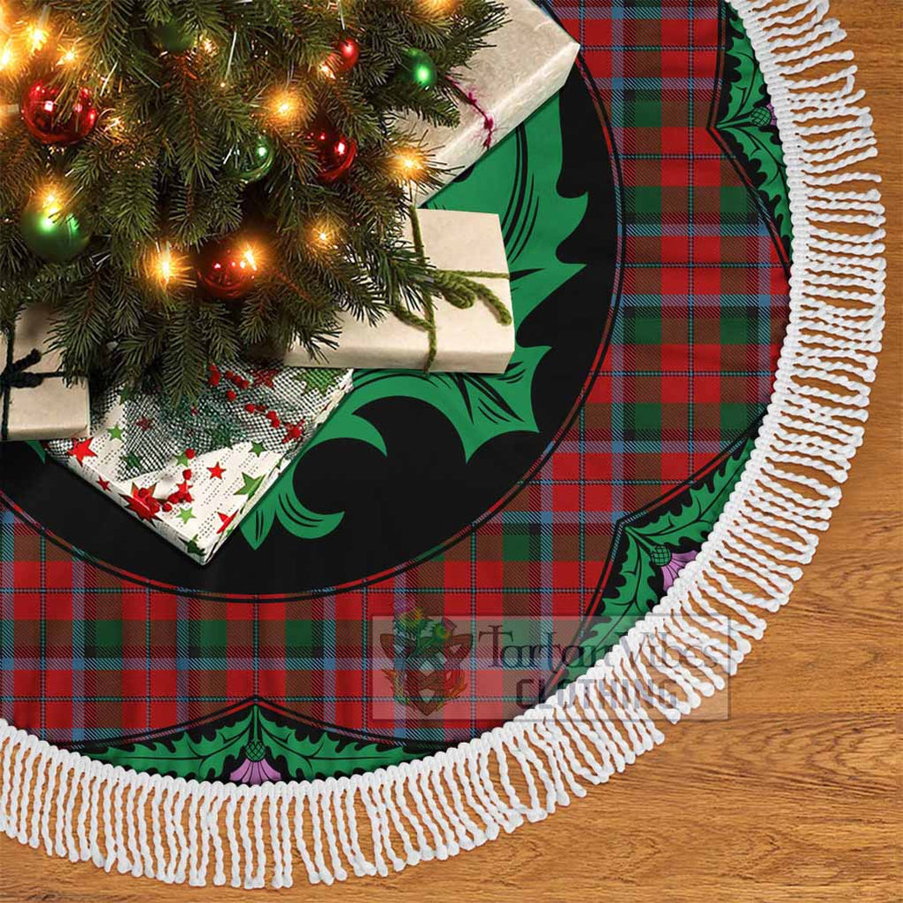 Tartan Vibes Clothing MacNaughton (McNaughton) Tartan Christmas Tree Skirt Scottish Thistle Style