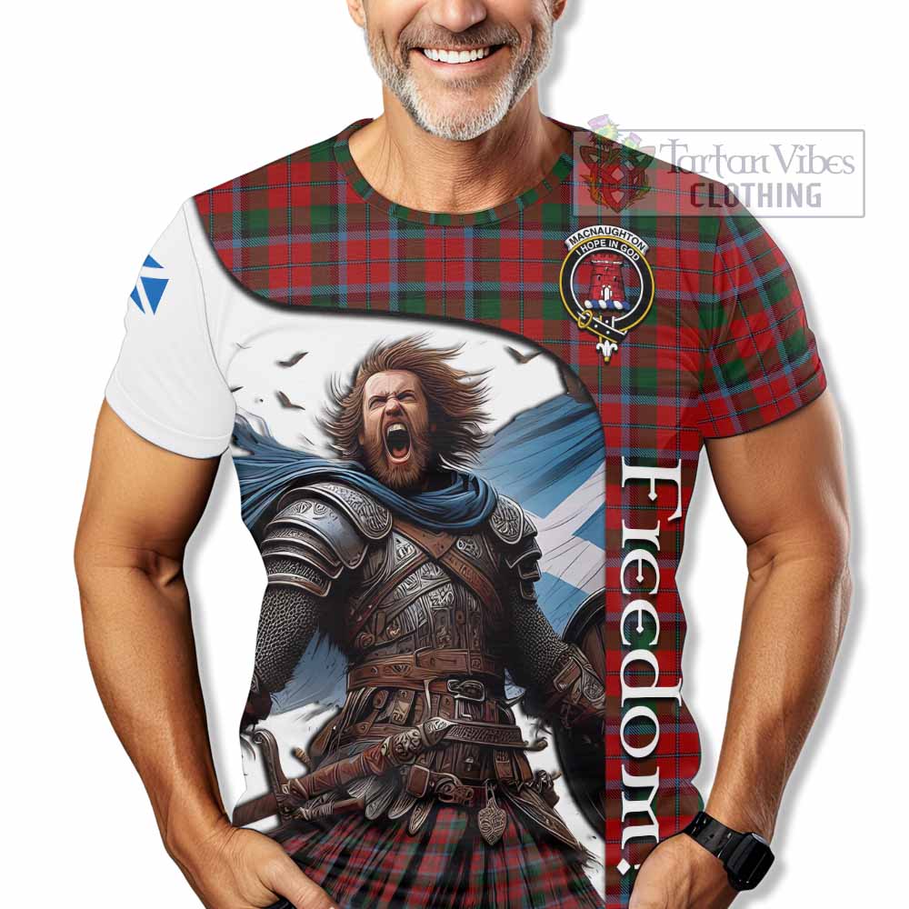 MacNaughton (McNaughton) Crest Tartan T-Shirt Inspired by the Freedom of Scottish Warrior