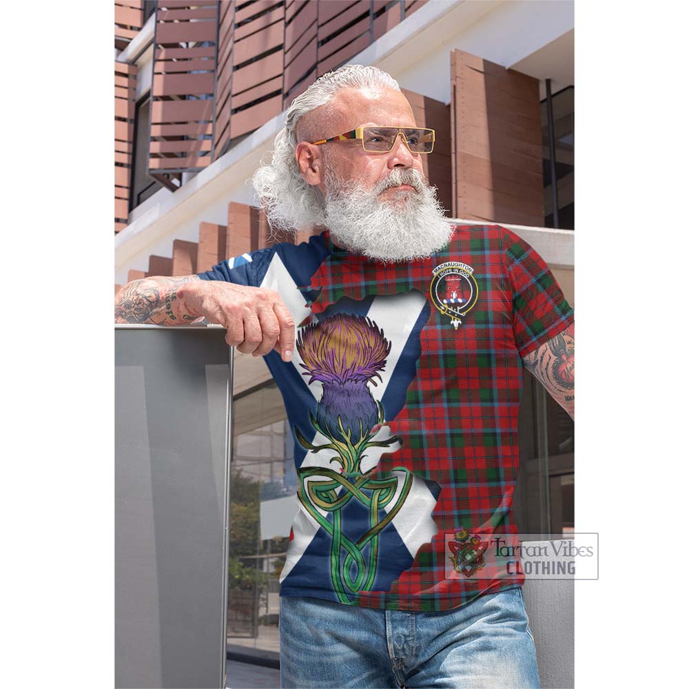 MacNaughton (McNaughton) Tartan Family Crest Cotton T-shirt Scottish Thistle Celtic Inspired - Tartan Vibes Clothing
