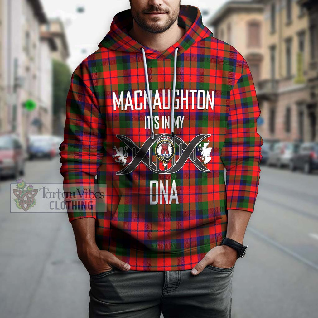 MacNaughton Modern Tartan Hoodie with Family Crest DNA In Me Style Pullover Hoodie - Tartanvibesclothing Shop