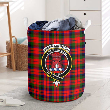 MacNaughton Modern Tartan Laundry Basket with Family Crest