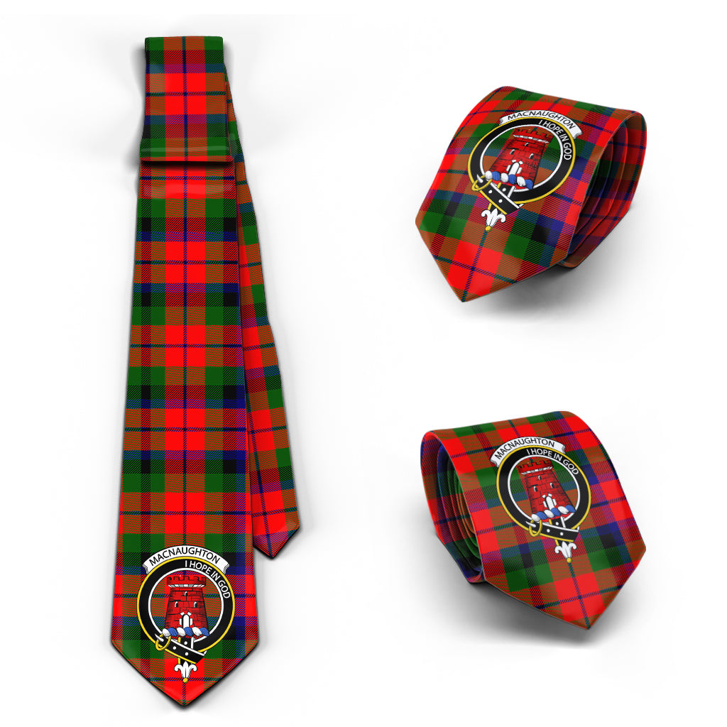 MacNaughton Modern Tartan Classic Necktie with Family Crest Necktie One Size - Tartan Vibes Clothing