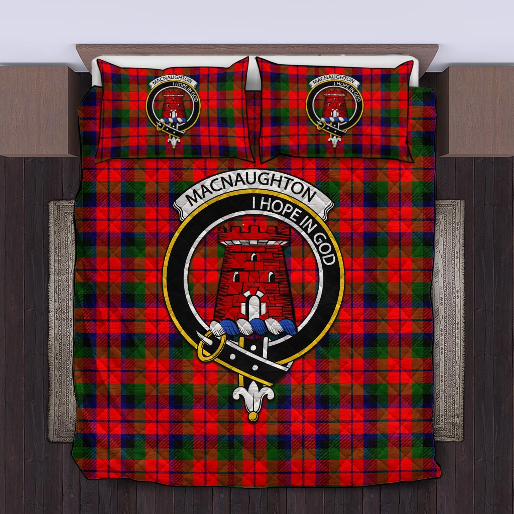 MacNaughton Modern Tartan Quilt Bed Set with Family Crest Twin - Tartan Vibes Clothing