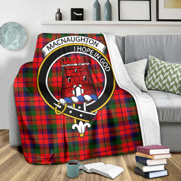 MacNaughton Modern Tartan Blanket with Family Crest