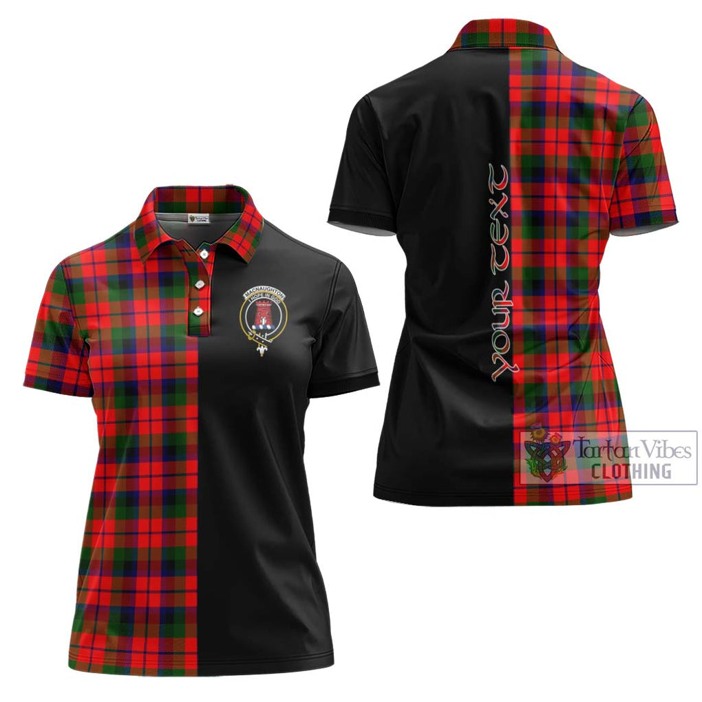 MacNaughton Modern Tartan Women's Polo Shirt with Family Crest and Half Of Me Style Women - Tartanvibesclothing Shop