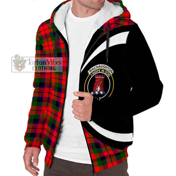 MacNaughton Modern Tartan Sherpa Hoodie with Family Crest Circle Style