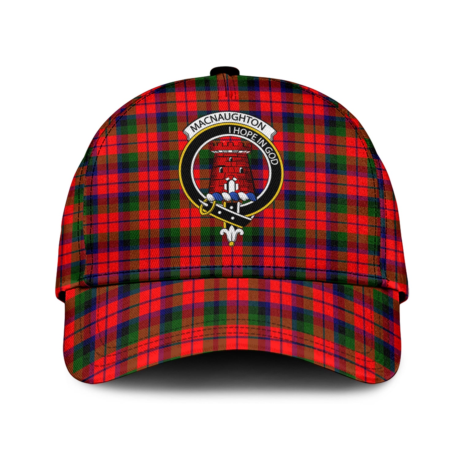 MacNaughton Modern Tartan Classic Cap with Family Crest Classic Cap Universal Fit - Tartan Vibes Clothing