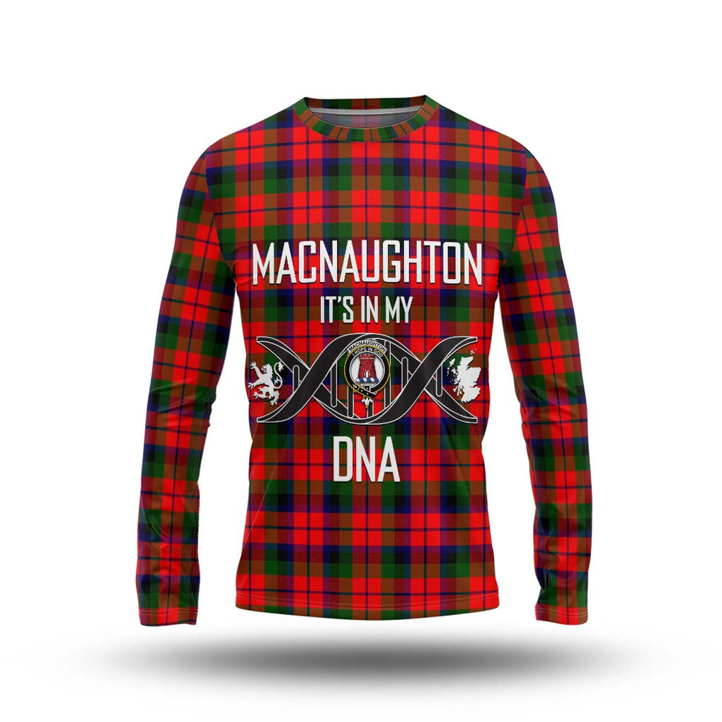 MacNaughton Modern Tartan Long Sleeve T-Shirt with Family Crest DNA In Me Style Unisex - Tartanvibesclothing Shop