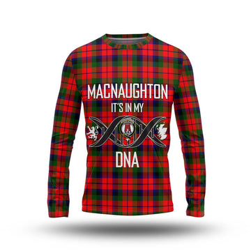 MacNaughton Modern Tartan Long Sleeve T-Shirt with Family Crest DNA In Me Style